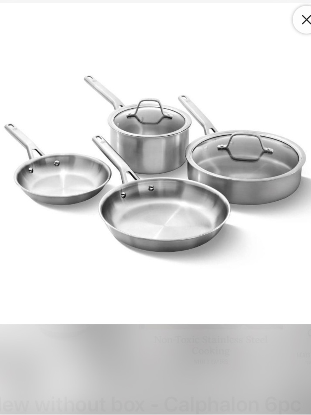 Calphalon Brushed Stainless Steel Set 6pc  - Silver